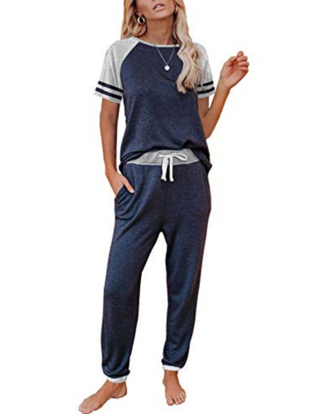 Women's 2 Piece Pajama Set Lounge Sleepwear with Pockets